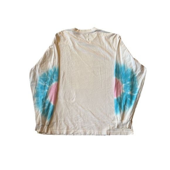 MBM  Marcos Alvarado Mens Long Sleeve Tee Shirt XXL White Tie Dye - Picture 2 of 3